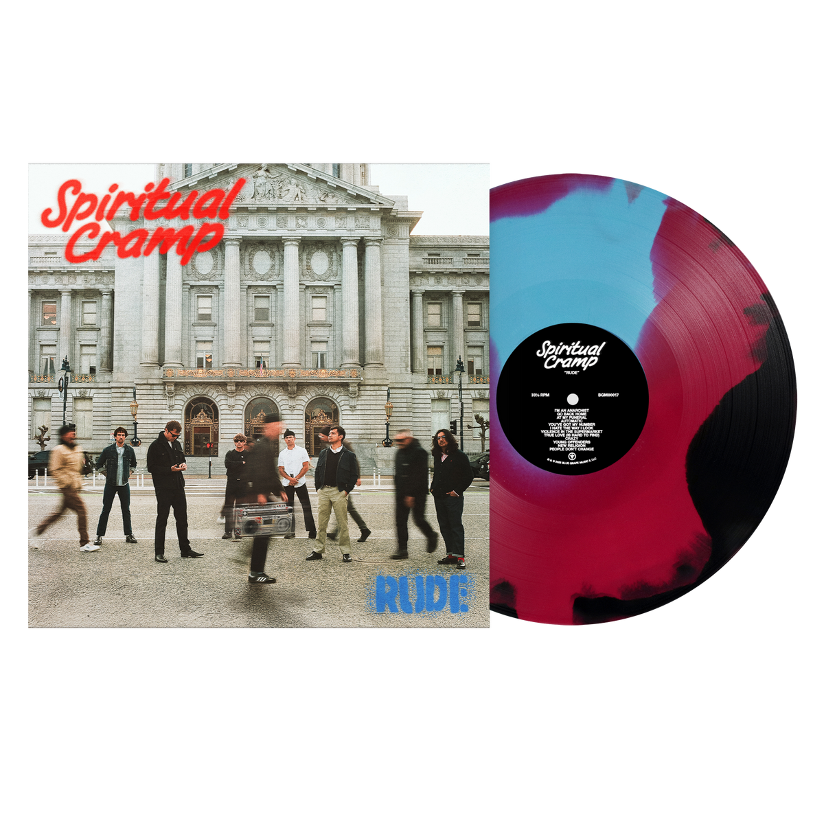 RUDE VINYL LP - BLUE/RED/BLACK MARBLE – Spiritual Cramp